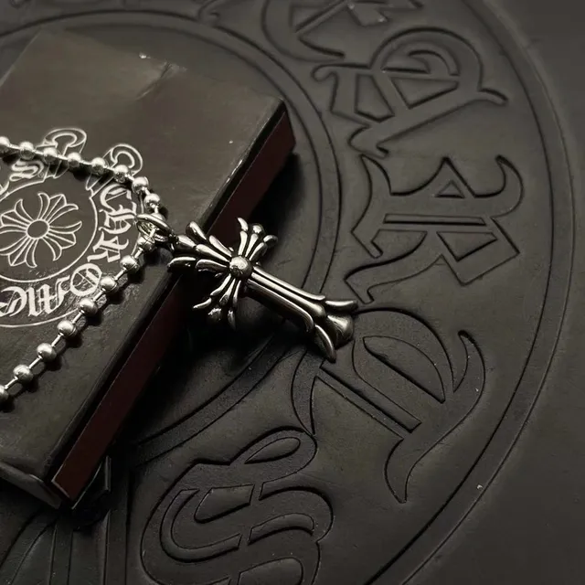 Colar Corrente Bola Prata Chrome Hearts Cruz Gótico 4