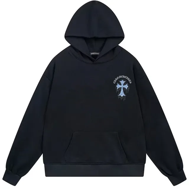 Chrome Hearts Graphic Cross Zip-Up Black Hoodie 4