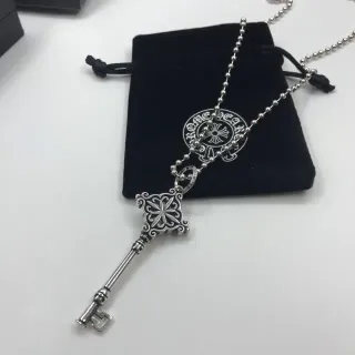 Chrome Hearts Key Pendant Silver-Toned Filigree Necklace