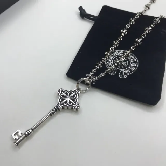 Chrome Hearts pendentif clé collier argenté filigrane 6