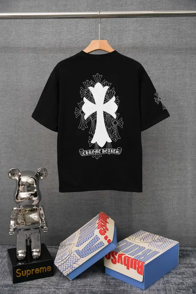 Chrome Hearts Pocket White Black Crew Neck Front T-Shirt 2
