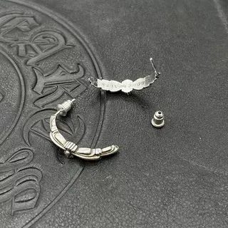 Chrome Hearts Silver Sculpted Metal Gothic Earrings 4