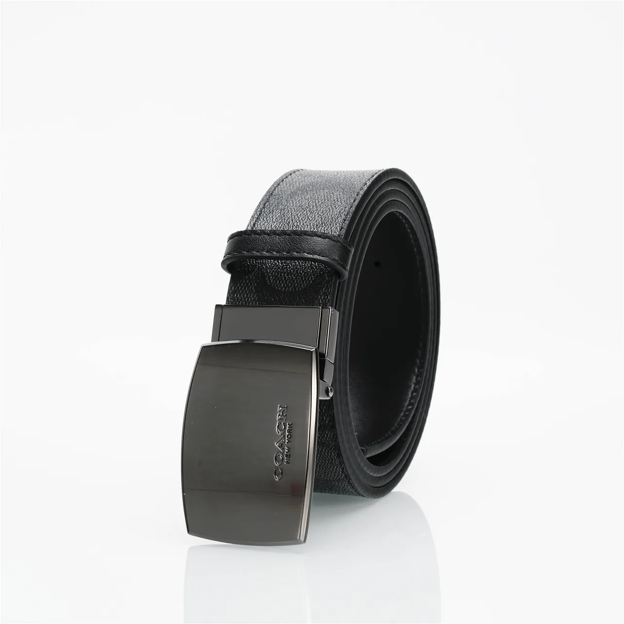 Coach Signature Monogram Black Leather Belt 6