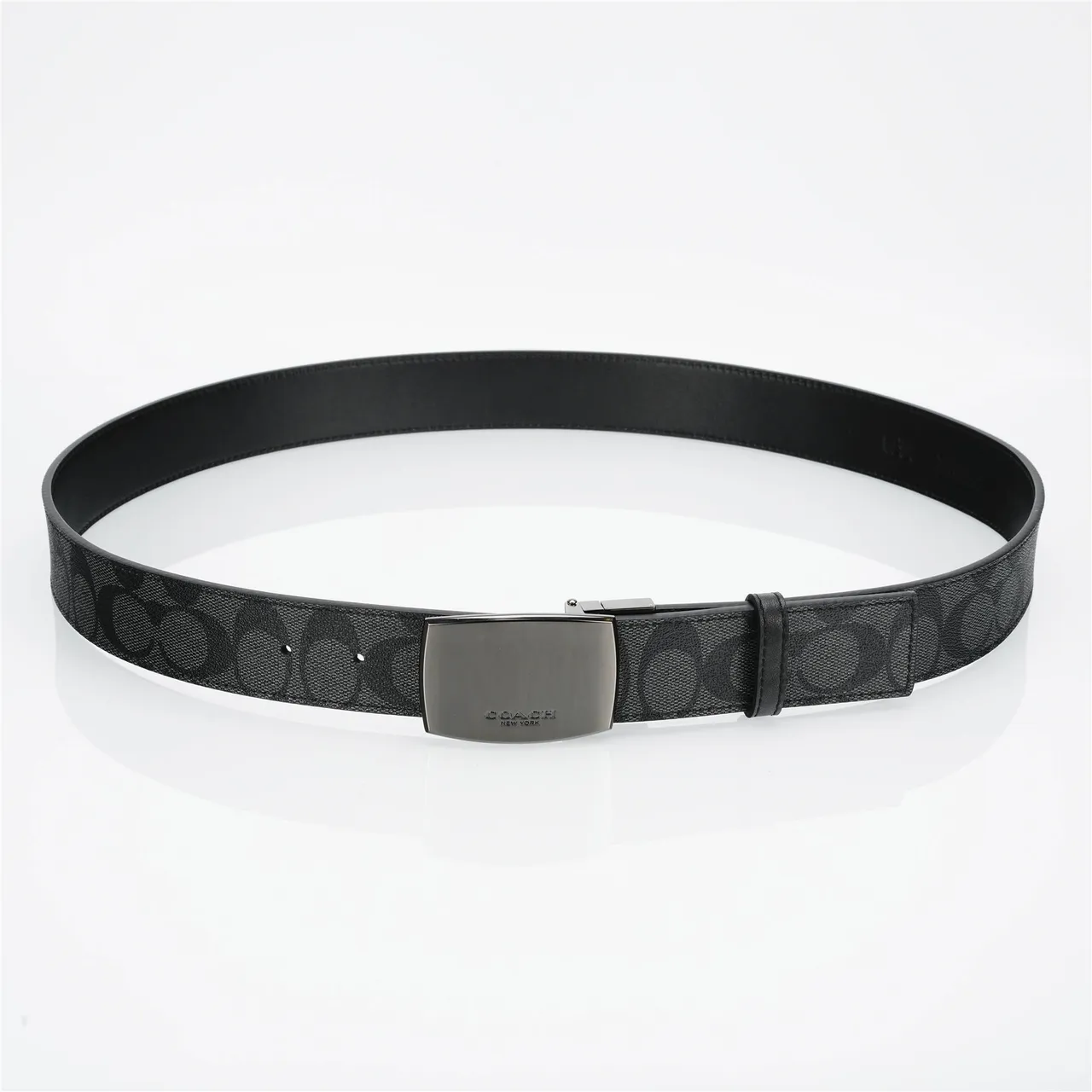 Coach Signature Monogram Black Leather Belt 9