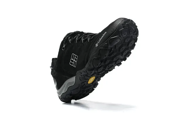 Columbia Black Gray Low-Cut Hiking Boot Synthetic Suede Upper Sneakers 4