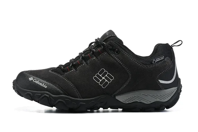 Columbia Black Gray Low-Cut Hiking Boot Synthetic Suede Upper Sneakers 8