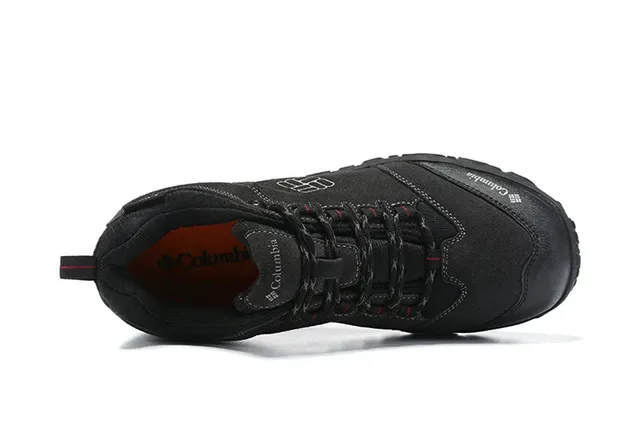 Columbia Black Gray Low-Cut Hiking Boot Synthetic Suede Upper Sneakers 12