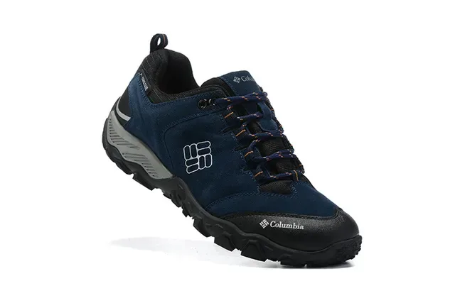 Columbia Black Gray Low-Cut Hiking Boot Synthetic Suede Upper Sneakers 17