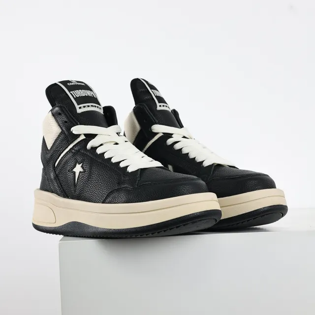 Converse Black Beige High-Top Textured Leather Lifestyle Sneakers 3