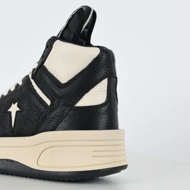 Converse Black Beige High-Top Textured Leather Lifestyle Sneakers 4