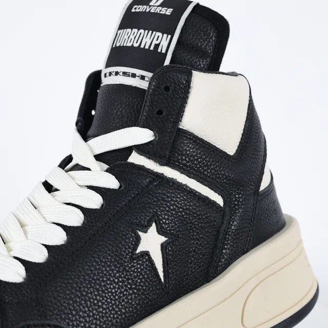 Converse Black Beige High-Top Textured Leather Lifestyle Sneakers 6