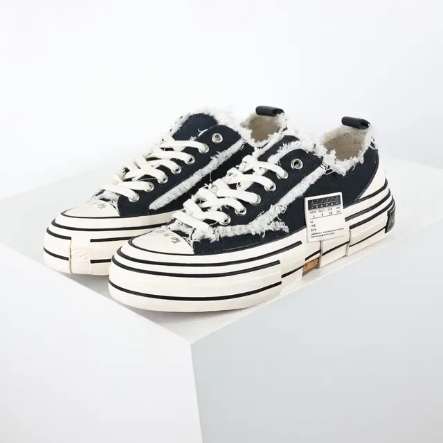 Converse Black White Deconstructed Frayed Collar Lifestyle Sneakers 2