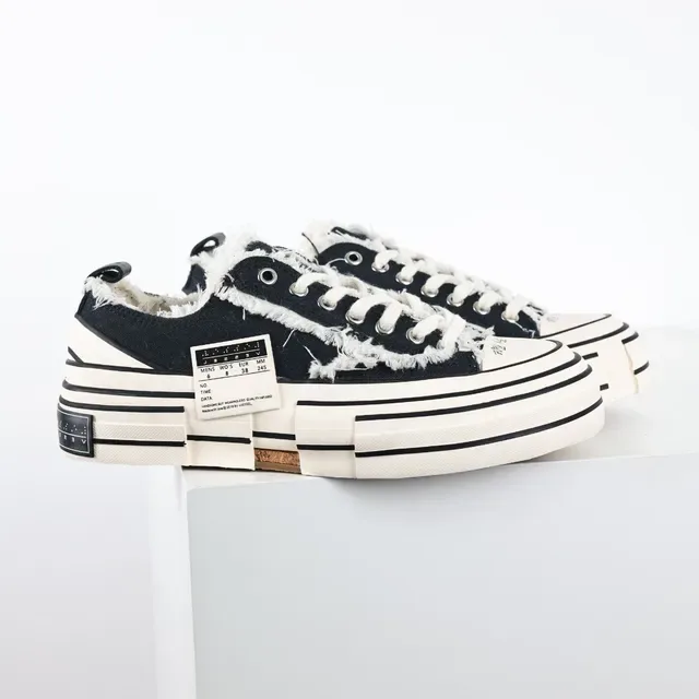 Converse Black White Deconstructed Frayed Collar Lifestyle Sneakers 3
