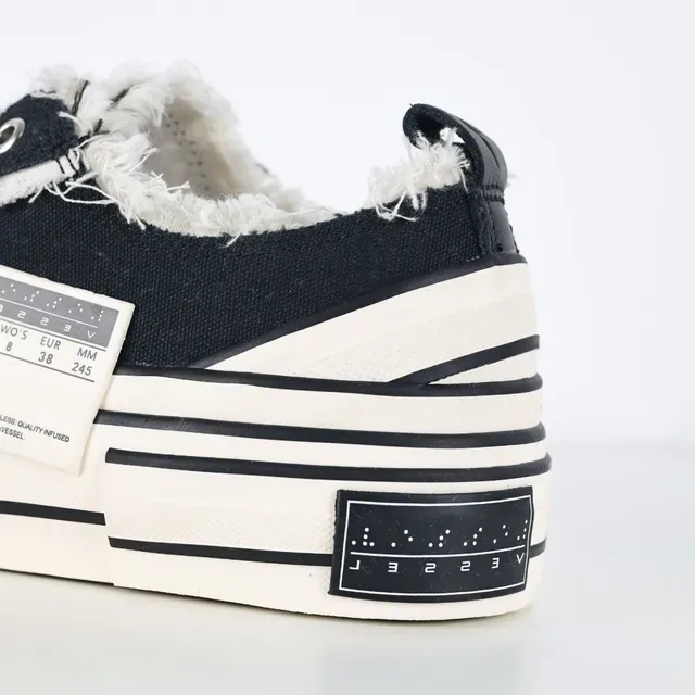 Converse Black White Deconstructed Frayed Collar Lifestyle Sneakers 4