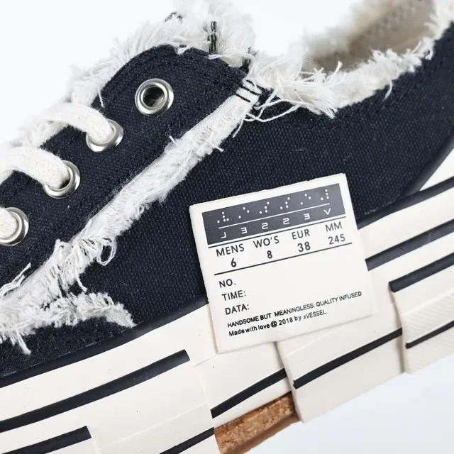 Converse Black White Deconstructed Frayed Collar Lifestyle Sneakers 6