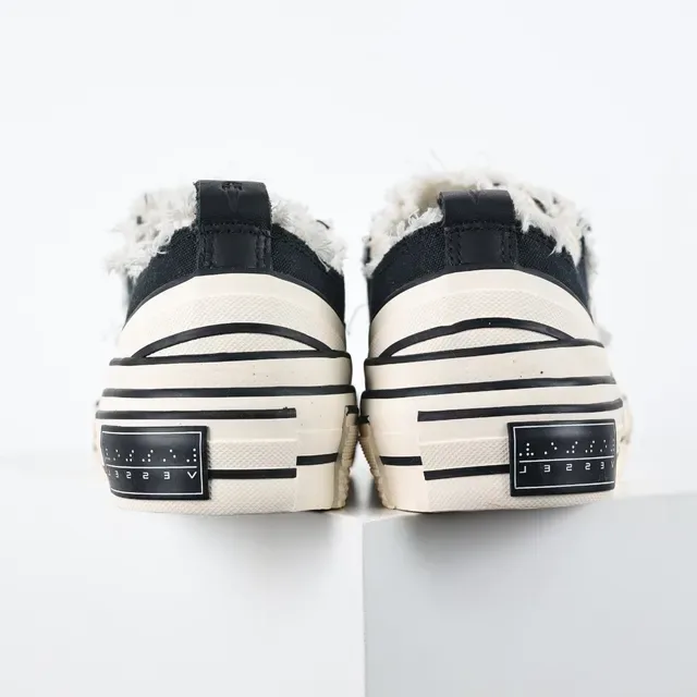 Converse Black White Deconstructed Frayed Collar Lifestyle Sneakers 8