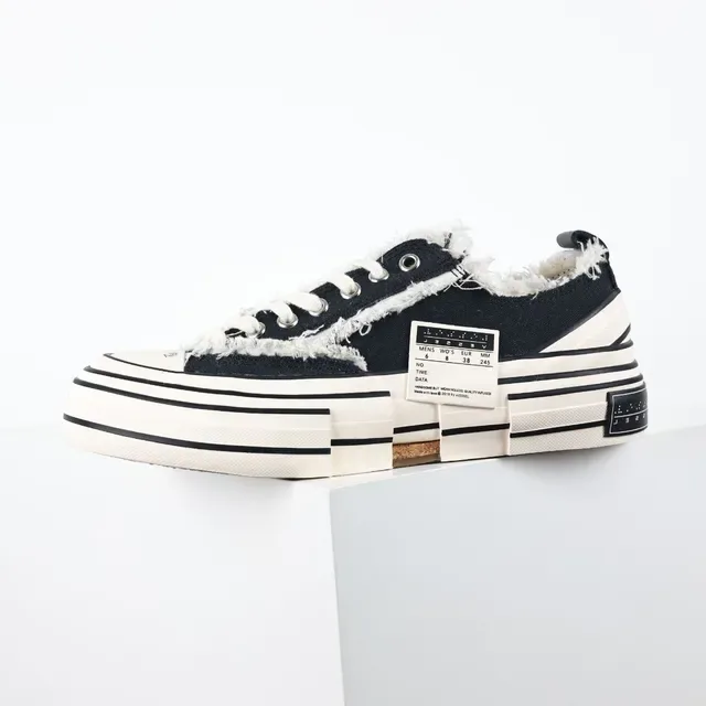 Converse Black White Deconstructed Frayed Collar Lifestyle Sneakers 9