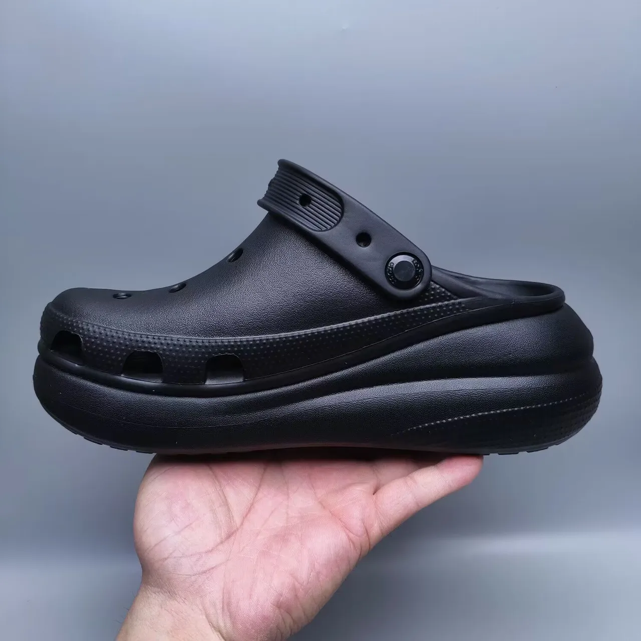 Crocs Classic Clog Black Molded Foam Platform Clog 5