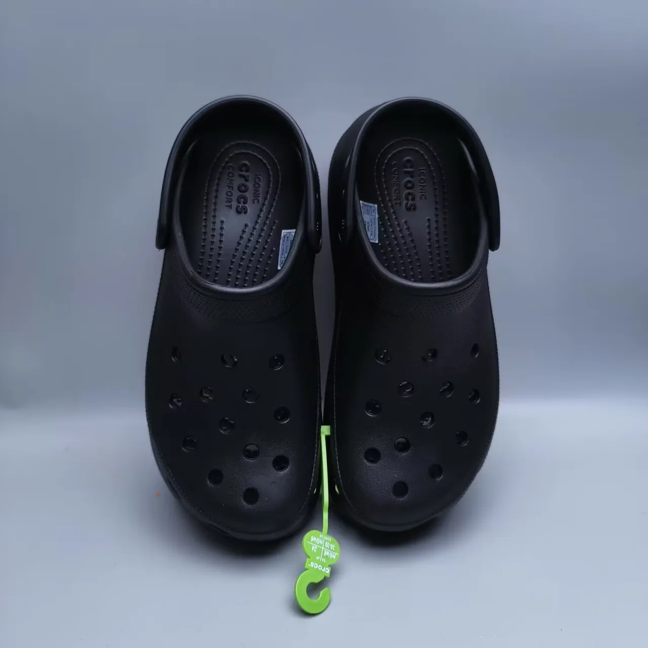Crocs Classic Clog Black Molded Foam Platform Clog 8
