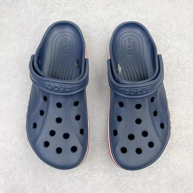 Crocs Classic Clog Navy White Red Logo Clogs 2
