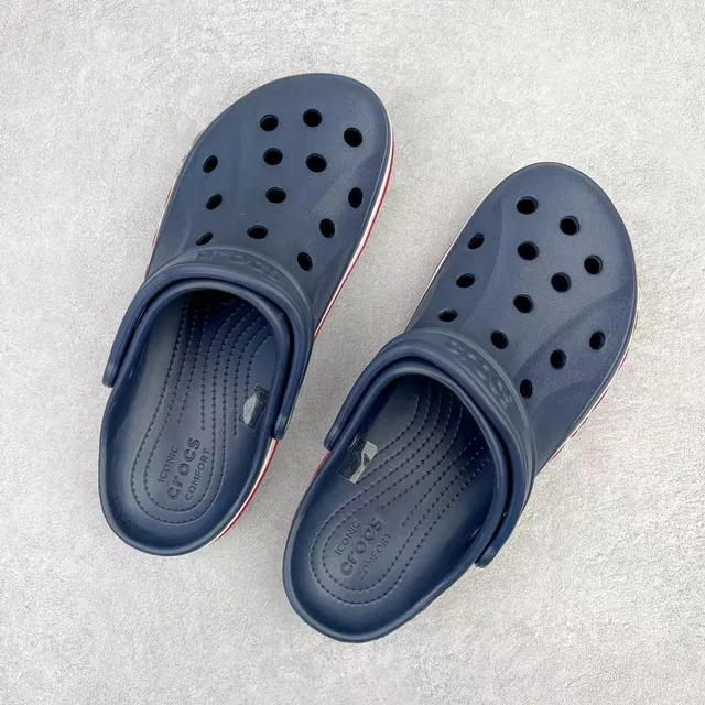 Crocs Classic Clog Navy White Red Logo Clogs 3