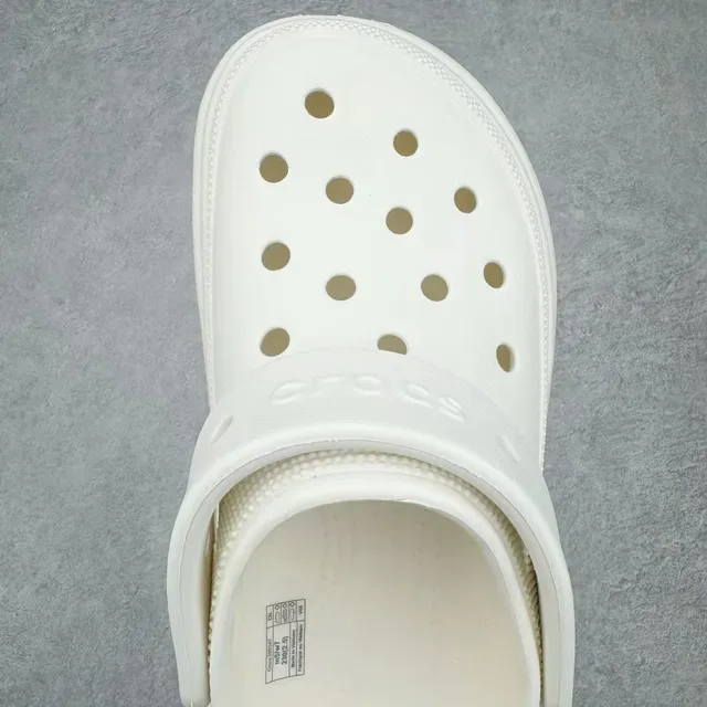 Crocs Zueco Blanco Suela Plataforma Superior Perforado 7