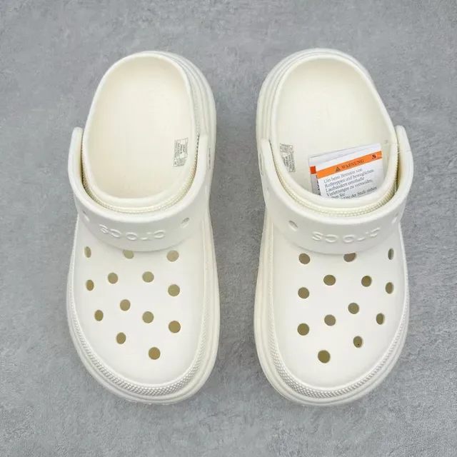 Crocs Zueco Blanco Suela Plataforma Superior Perforado 9