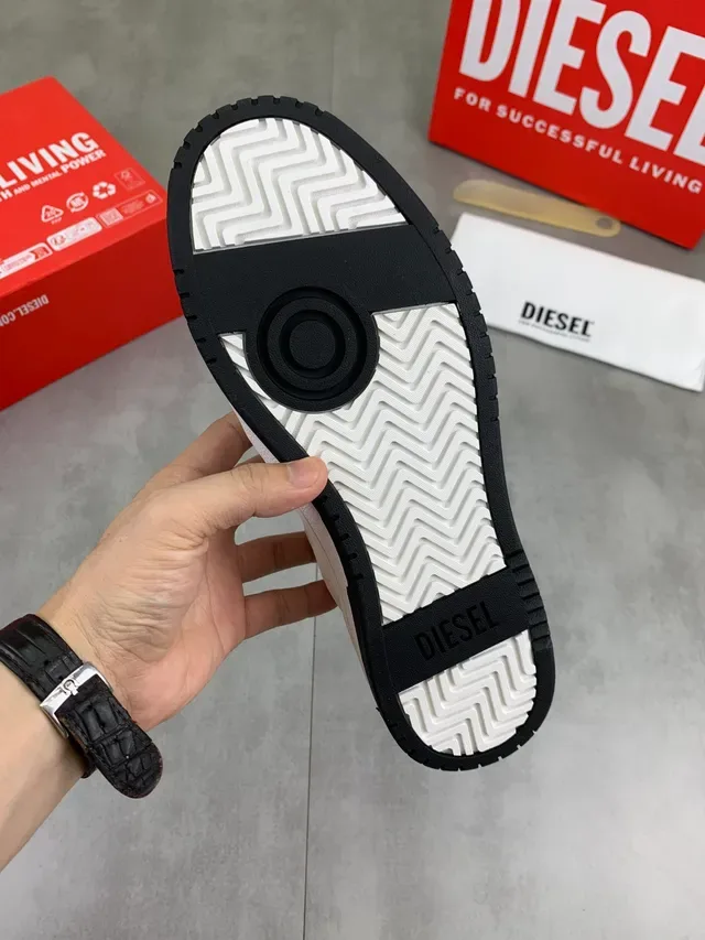 Diesel Off-White Embossed Leather Lifestyle Sneaker 2