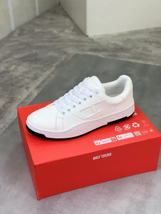 Diesel Off-White Embossed Leather Lifestyle Sneaker 4