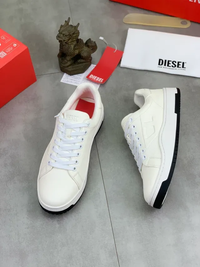 Diesel Off-White Embossed Leather Lifestyle Sneaker 5