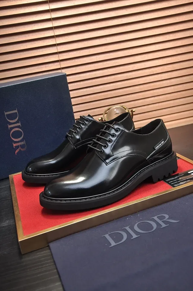 Christian Dior Glossy Black Cap-Toe Oxford Shoes 4