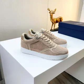 ديور B22 بيج أبيض قماش السوديو العلوي لوحة Monogram المنقوشة Sneakers نمط حياة