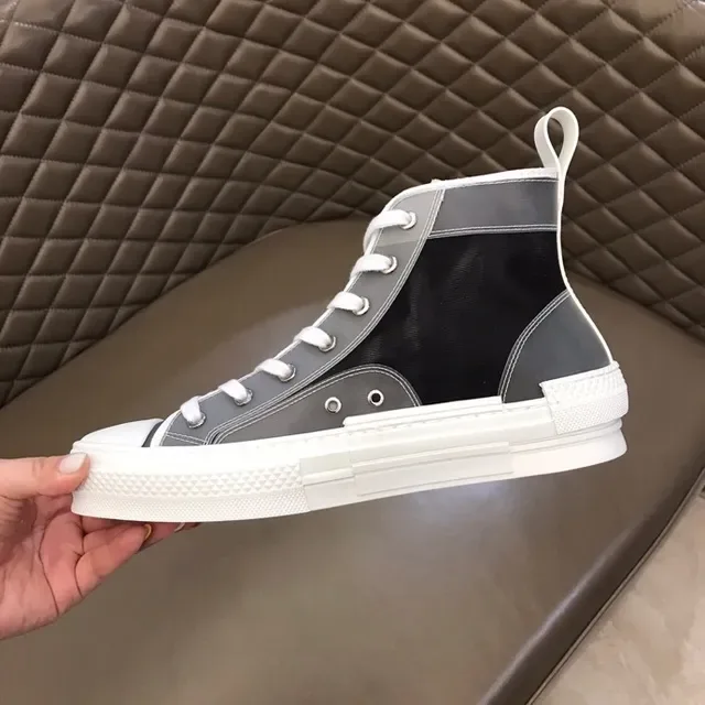 Dior B23 Black Gray High-Top Panelled Upper Lifestyle Sneakers 2