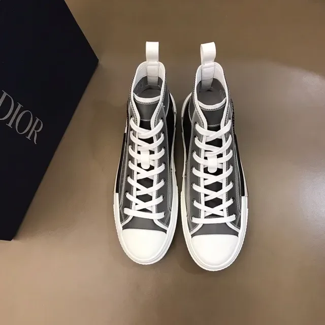 Dior B23 Black Gray High-Top Panelled Upper Lifestyle Sneakers 7