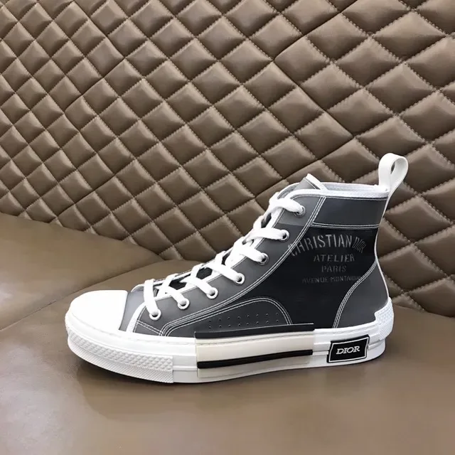 Dior B23 Black Gray High-Top Panelled Upper Lifestyle Sneakers 8