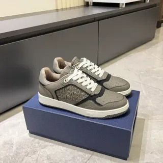 Dior B23 Gray Monogram Panel Lifestyle Sneakers