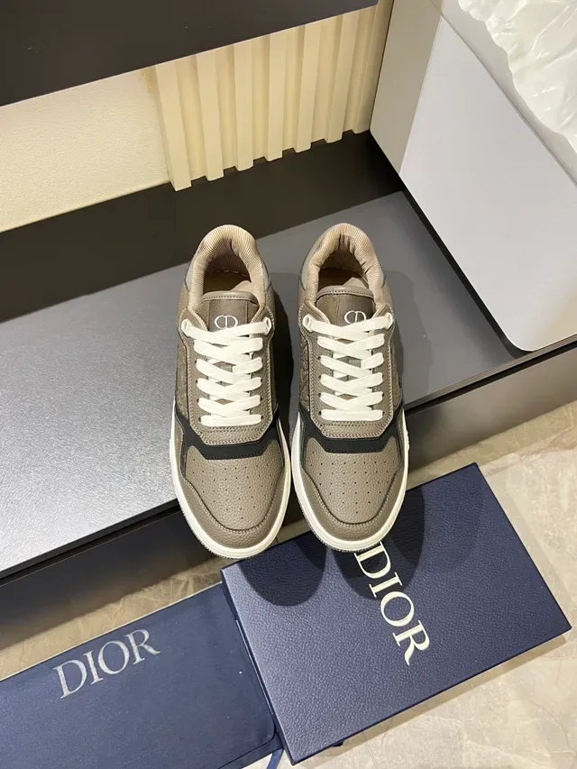 Dior B23 Gray Monogram Panel Lifestyle Sneakers 5