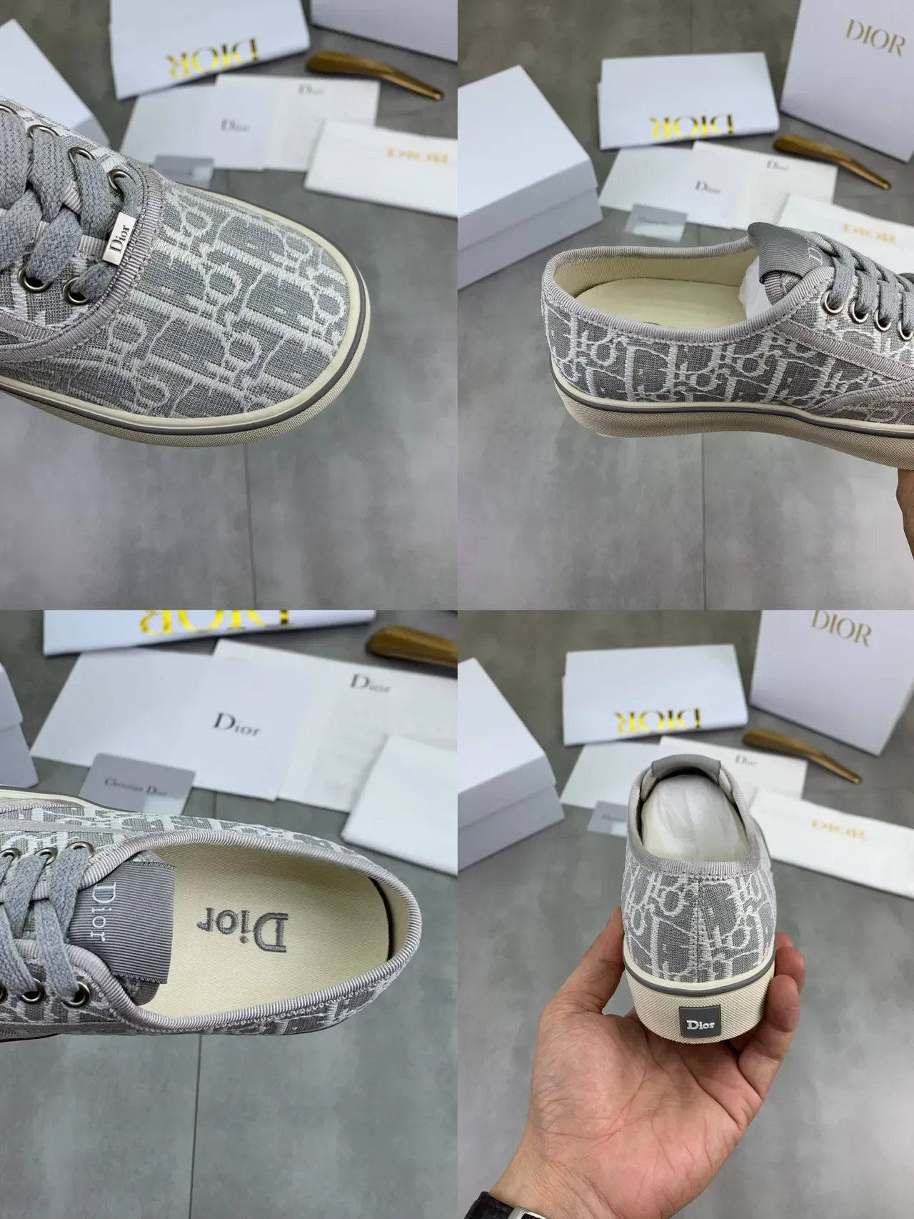 Dior B23 Monogram Gray Lifestyle Sneakers 2
