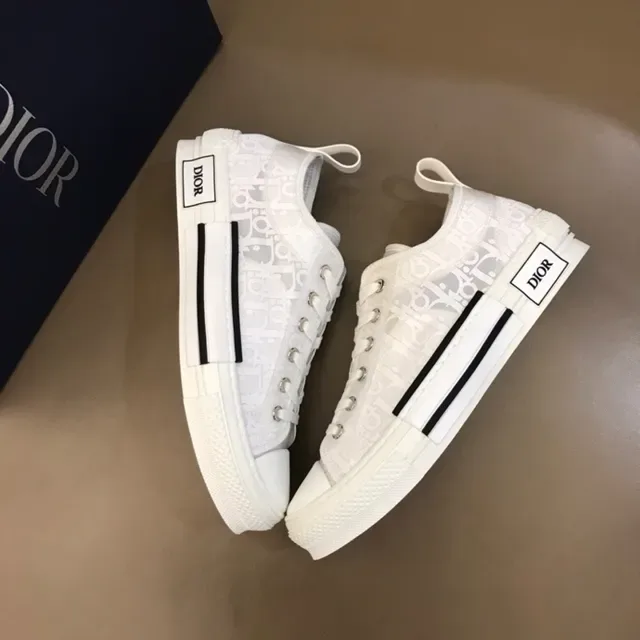Dior B23 Monogram Mesh White and Black Lifestyle Sneakers 2