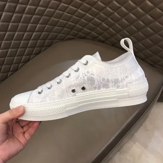 Dior B23 Monogram Mesh White and Black Lifestyle Sneakers 4