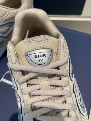 Dior B27 Beige and Gray Logo Panel Lifestyle Sneakers 9