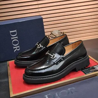 Dior B27 Loafer Black Patent Leather Horsebit Buckle Loafers