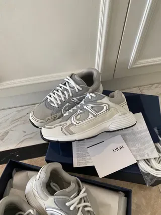 Dior B27 Off-White and Gray Lifestyle Sneakers 2