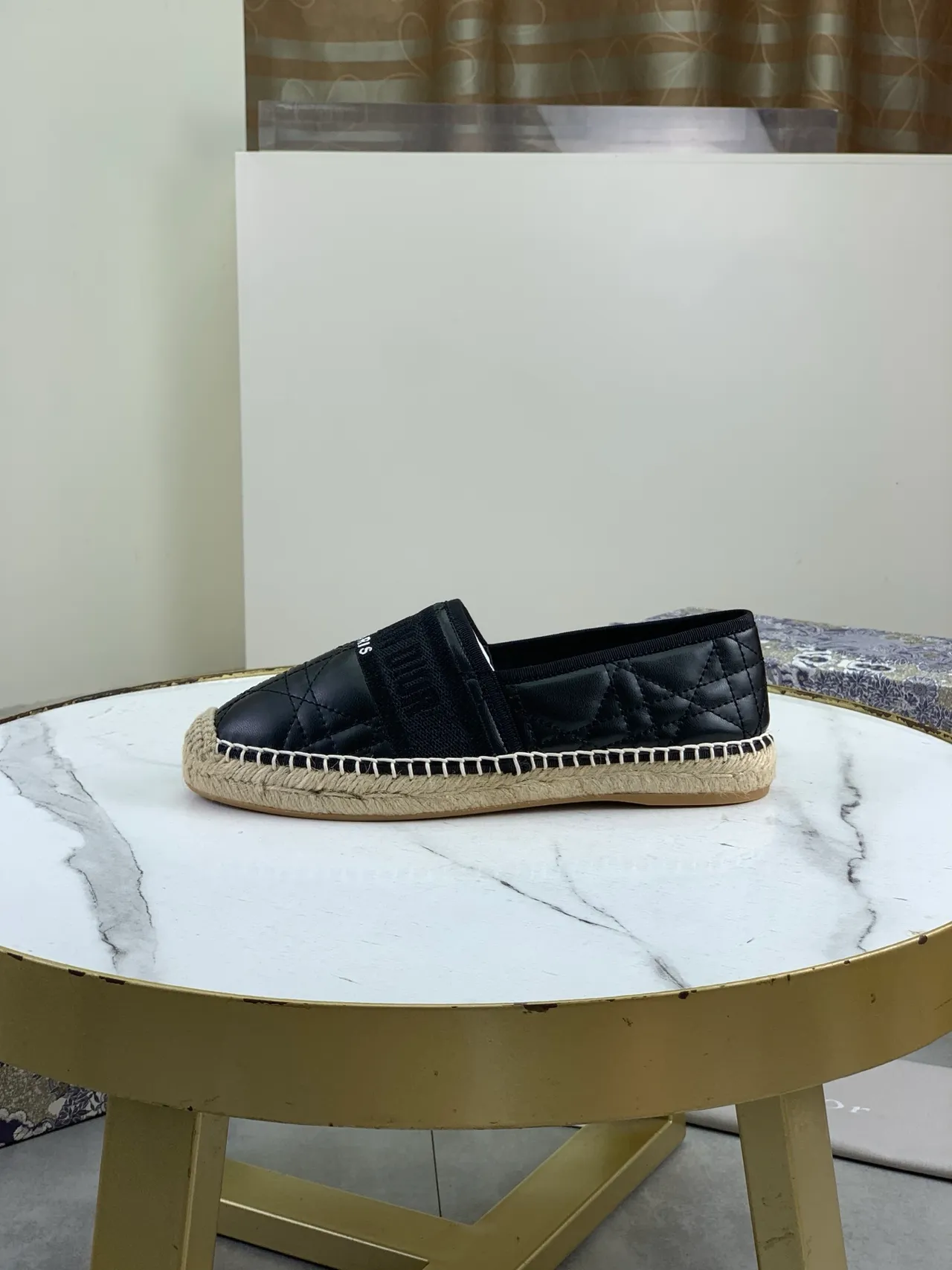 Dior B27 Quilted Black Espadrille Boat Shoes 5