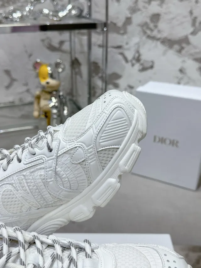 Dior B27 White Embossed Chunky Sneakers 6