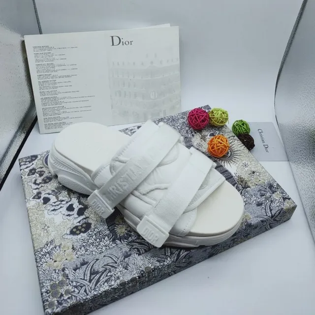 Dior B27 White Multi-Strap Platform Slippers 7