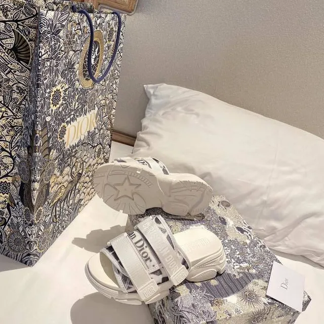 Dior B27 White Multi-Strap Platform Slippers 8