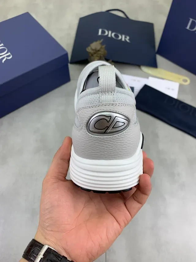 Dior B30 رمادي وردي حذاء رياضي أسلوب حياة slip-on من نسيج التريكو مطرزة على شكل الثعبان 3