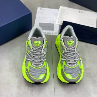 Dior B35 Neon Lime Green and Gray Chunky Sneakers