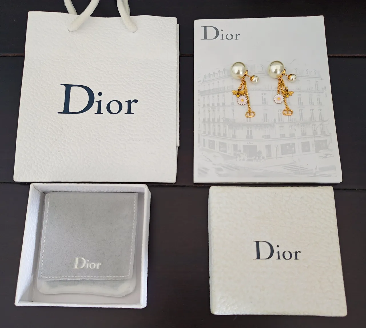 Dior Bee and Daisy Pearl Drop Earrings 3